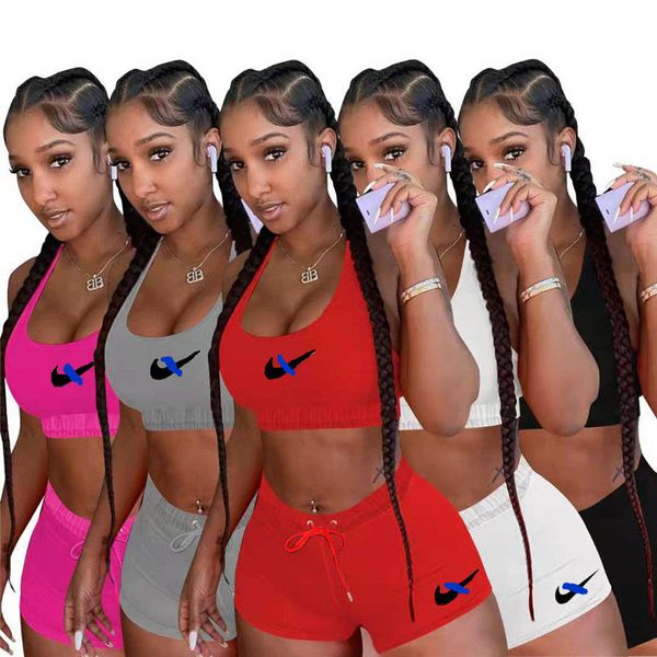 2022 designer wholesaler women's tracksuits two piece set casual sweatsuit short sleeve t-shirt+mini shorts sports outfits summer cloth, Gray
2022 designer wholesaler women's tracksuits two piece set casual sweatsuit short sleeve t-shirt+mini shorts sports outfits summer cloth, Gray