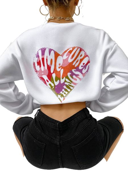 heart and letter graphic drop shoulder sweatshirt w46k#, Black
heart and letter graphic drop shoulder sweatshirt w46k#, Black