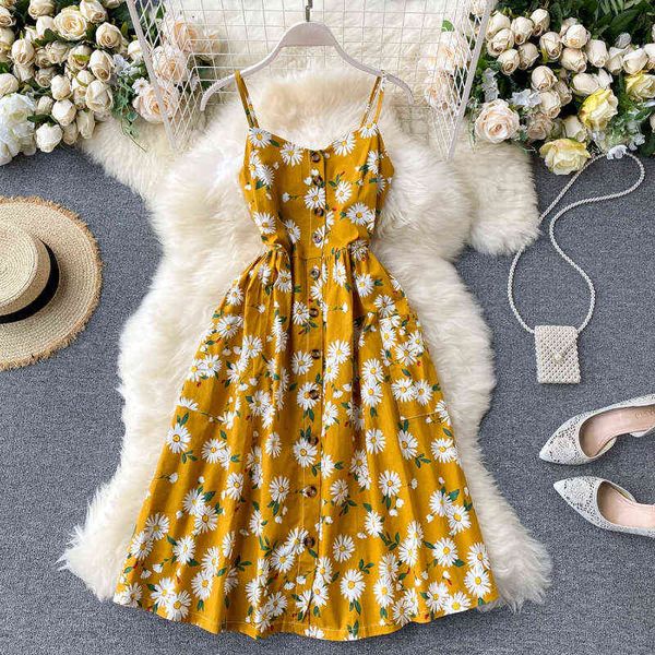 boho button 2022 spaghetti strap floral print midi dress summer party casual women a-line beach holiday knee length dress y220413, Black;gray
boho button 2022 spaghetti strap floral print midi dress summer party casual women a-line beach holiday knee length dress y220413, Black;gray