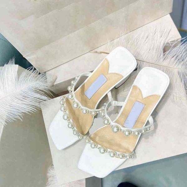 sandals pearl slippers in the autumn of middle heel open toe sandals fairy style thick flat belt women's shoes, Black