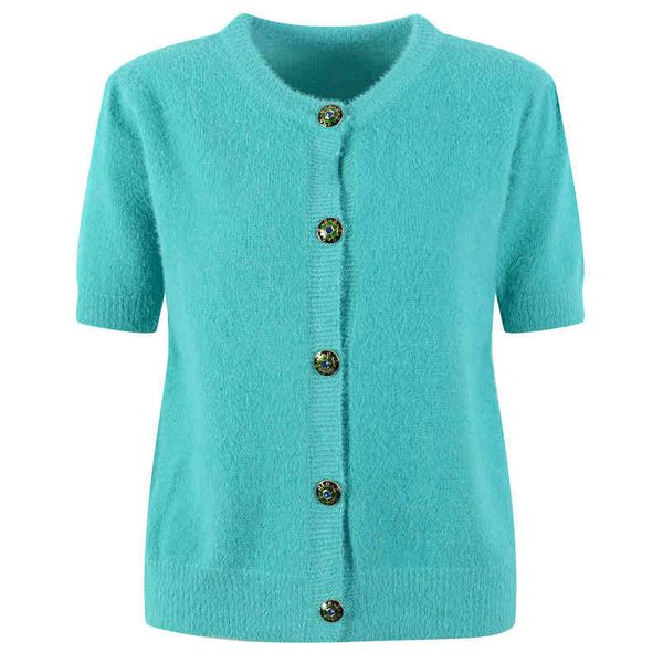 women's knits tees spring and summer round neck short sleeve sweater women's korean bubble green cardigan 0csh, White
women's knits tees spring and summer round neck short sleeve sweater women's korean bubble green cardigan 0csh, White