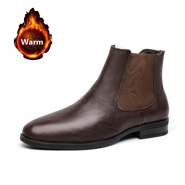 leather boots classic british style plus velvet pointed toe chelsea boots winter warm soft ankle boots for men, Black
leather boots classic british style plus velvet pointed toe chelsea boots winter warm soft ankle boots for men, Black