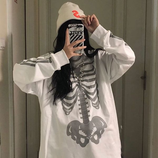 long sleeve t shirt women black oversized harajuku skull print hip hop punk gothic clothing autumn nvtx14546, White
long sleeve t shirt women black oversized harajuku skull print hip hop punk gothic clothing autumn nvtx14546, White