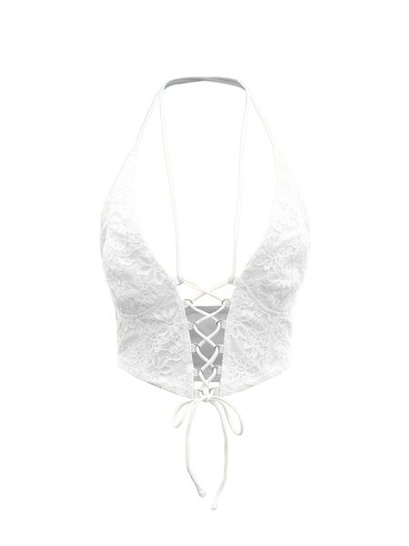 mod guipure lace up backless crop halter l36y#, White
mod guipure lace up backless crop halter l36y#, White