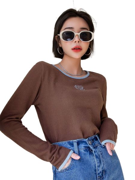 dazy letter embroidery contrast trim tee i4pa#, White
dazy letter embroidery contrast trim tee i4pa#, White