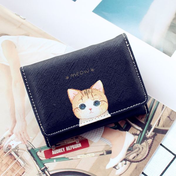cartoon cat print wallet kawaii women short mini purses tri-fold cute student small hasp wallet pu leather id credit card holder, Red;black
cartoon cat print wallet kawaii women short mini purses tri-fold cute student small hasp wallet pu leather id credit card holder, Red;black