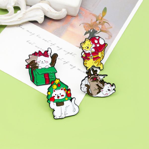 cartoon christmas series party gifts cat brooches 4pcs/set santa claus moose funny alloy enamel badge for children xmas tree fashion jewelry, Gray
cartoon christmas series party gifts cat brooches 4pcs/set santa claus moose funny alloy enamel badge for children xmas tree fashion jewelry, Gray