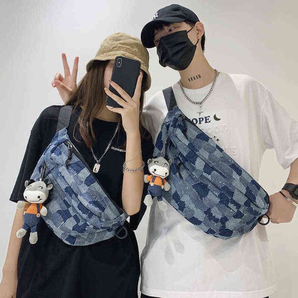 messenger bag men's and women's new lattice messenger bag straight fashion student chest 220518
messenger bag men's and women's new lattice messenger bag straight fashion student chest 220518