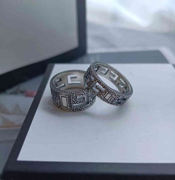 carved pattern old narrow double g knife flower hollowed pair ring 2022 luxury brand fashion design versatile ladies jewelry, Silver
carved pattern old narrow double g knife flower hollowed pair ring 2022 luxury brand fashion design versatile ladies jewelry, Silver