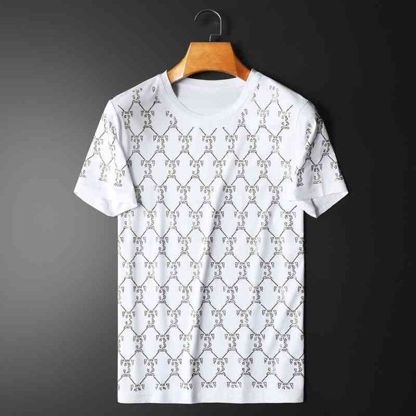 2022 summer new mercerized cotton men's diamond short sleeve t-shirt round neck casual bottoming shirt, White;black
2022 summer new mercerized cotton men's diamond short sleeve t-shirt round neck casual bottoming shirt, White;black