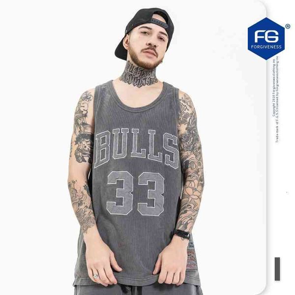 men' tank fg men' wear summer trendy brand washed old street embroidered basketball sleeveless vest 9ry7, White;black
men' tank fg men' wear summer trendy brand washed old street embroidered basketball sleeveless vest 9ry7, White;black