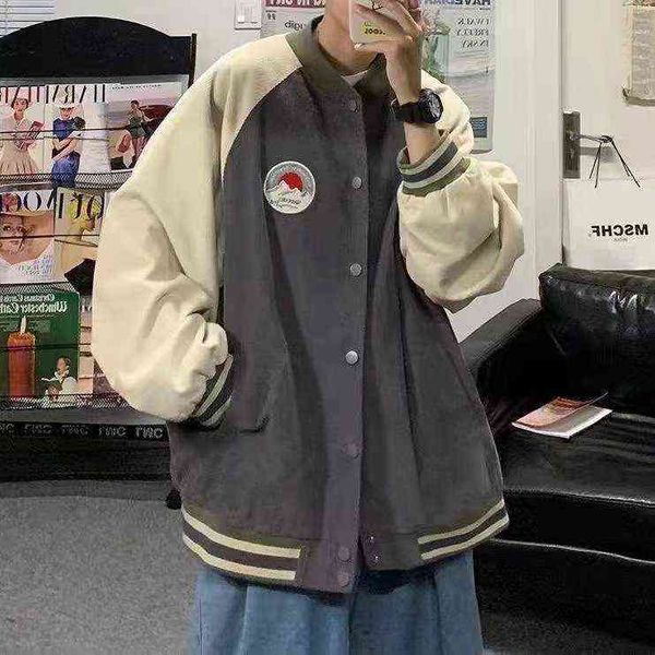 splicing jacket men's fashion brand autumn loose korean casual stand collar baseball jacket, Black;brown
splicing jacket men's fashion brand autumn loose korean casual stand collar baseball jacket, Black;brown