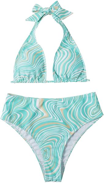 women's floral print halter high cut bikini bathing suit 2 piece swimsuits y9ni#, White;black
women's floral print halter high cut bikini bathing suit 2 piece swimsuits y9ni#, White;black