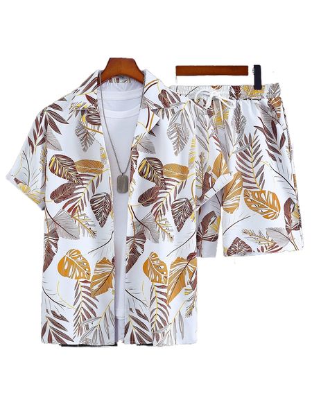 men random tropical print shirt & shorts without tee 13be#, Gray
men random tropical print shirt & shorts without tee 13be#, Gray