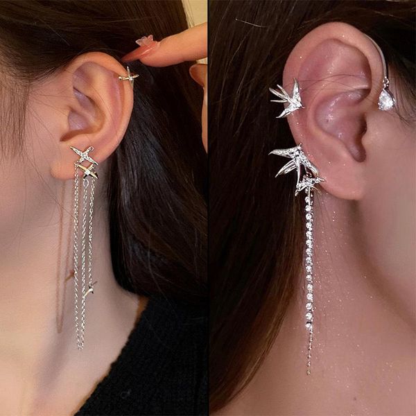 clip-on & screw back trend 2022 animal birds tassel women earrings clip ear cuff silver color stars no pierced hook long chain earing jewelr
clip-on & screw back trend 2022 animal birds tassel women earrings clip ear cuff silver color stars no pierced hook long chain earing jewelr
