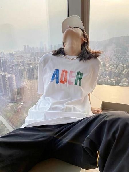 men's t shirts 21ss color letters ader error tees cotton embroidery tee men women streetwear, White;black
men's t shirts 21ss color letters ader error tees cotton embroidery tee men women streetwear, White;black