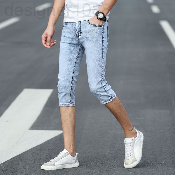 men's jeans designer summer elastic slim fit thin seven point denim shorts men's snowflake junior high school students wear 57 tro, Blue
men's jeans designer summer elastic slim fit thin seven point denim shorts men's snowflake junior high school students wear 57 tro, Blue