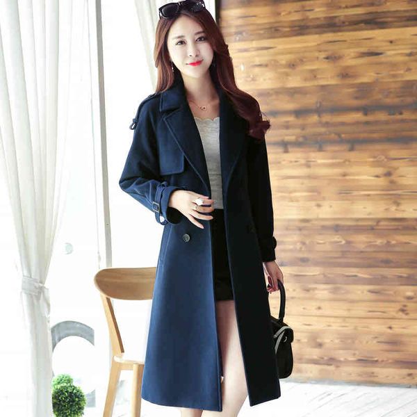 women's wool & blends spring and autumn korean version slim thin woolen coat women's medium long large wear over the knee rkmv, Black
women's wool & blends spring and autumn korean version slim thin woolen coat women's medium long large wear over the knee rkmv, Black
