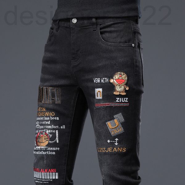 men's jeans designer autumn thick boutique men's black slim fit small feet elastic leisure trend embroidered pants ff 3ag6, Blue
men's jeans designer autumn thick boutique men's black slim fit small feet elastic leisure trend embroidered pants ff 3ag6, Blue