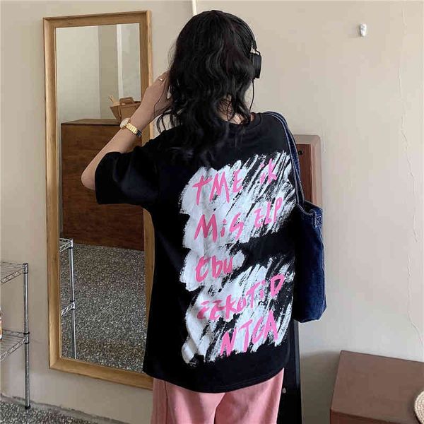 3 sizes mxl causal loose letter printed halajuku basic all match short sleeve oneck street summer women tshirts 210426, White
3 sizes mxl causal loose letter printed halajuku basic all match short sleeve oneck street summer women tshirts 210426, White