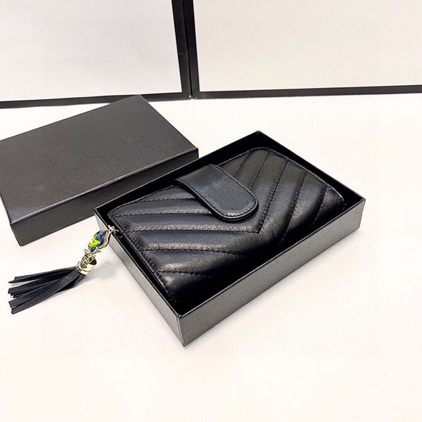 2022 tri-fold short coin purses lambskin classic designer fashion ladies wallet card holder wallets, Red;black
2022 tri-fold short coin purses lambskin classic designer fashion ladies wallet card holder wallets, Red;black