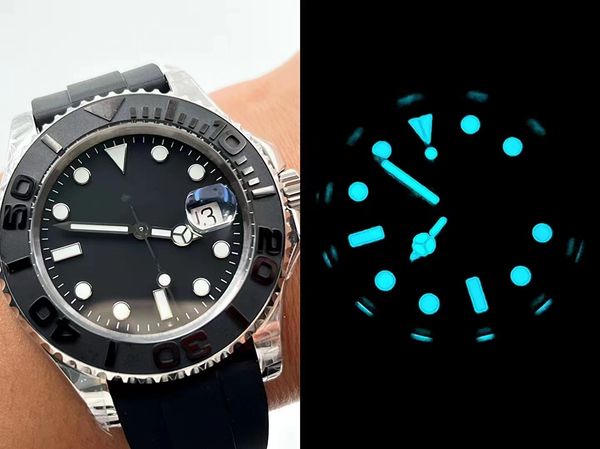 men's mechanical watch 41mm dial self-winding sapphire luminous white yachting diving watch, Slivery;brown
men's mechanical watch 41mm dial self-winding sapphire luminous white yachting diving watch, Slivery;brown