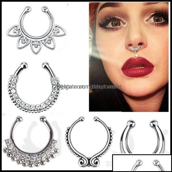 nose rings studs body jewelry fashion fake septum medical titanium ring piercing sier crysta dhmco, Silver
nose rings studs body jewelry fashion fake septum medical titanium ring piercing sier crysta dhmco, Silver