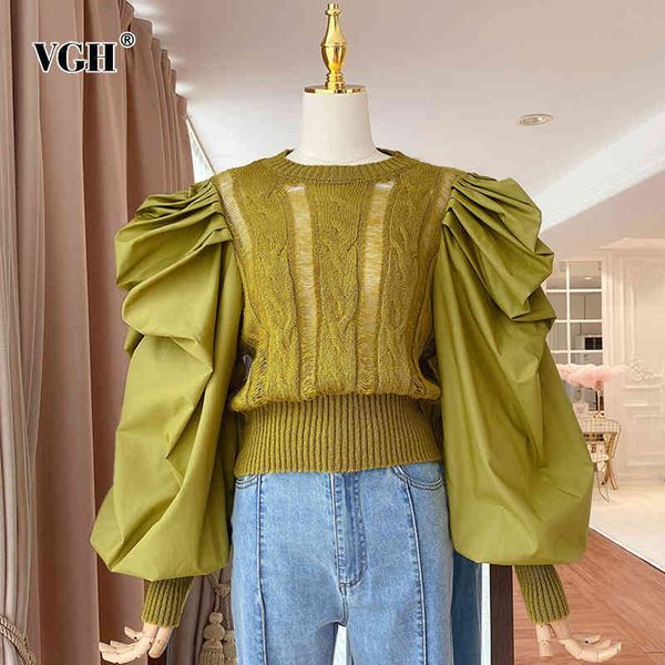 elegant hollow out patchwork sweater for women o neck puff sleeve casual white sweaters female fashion clothing 210507, White;black
elegant hollow out patchwork sweater for women o neck puff sleeve casual white sweaters female fashion clothing 210507, White;black