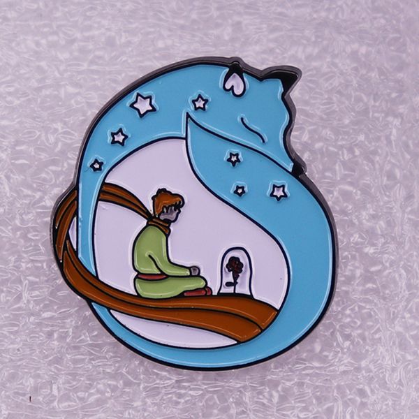 cartoon fairy tale little prince enamel pin cute fox brooch fashion metal lapel badge clothes backpack accessories, Blue
cartoon fairy tale little prince enamel pin cute fox brooch fashion metal lapel badge clothes backpack accessories, Blue