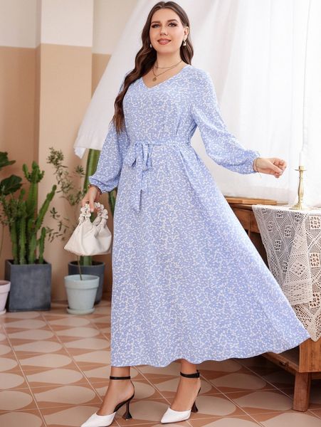 plus ditsy floral lantern sleeve belted dress i1ei#, Black
plus ditsy floral lantern sleeve belted dress i1ei#, Black