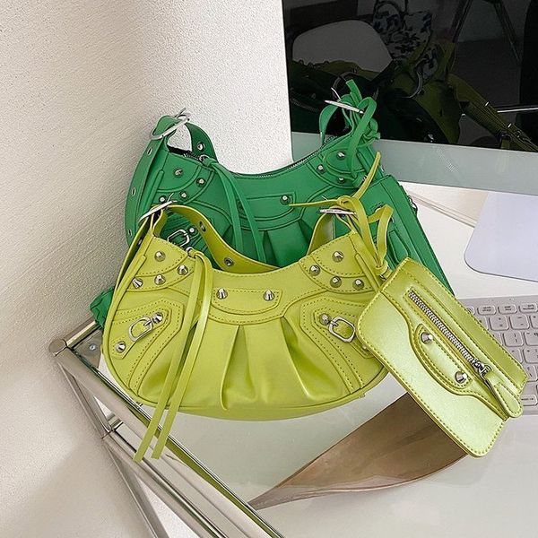 2022 wrinkled bag three locomotive pu soft leather underarm women's single messenger rivet semicircle bags trendy baguette mini shoulde
2022 wrinkled bag three locomotive pu soft leather underarm women's single messenger rivet semicircle bags trendy baguette mini shoulde
