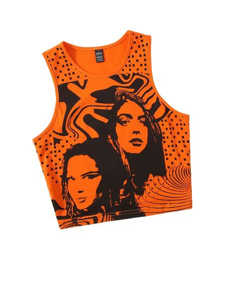figure graphic tank crop v8cz#, White