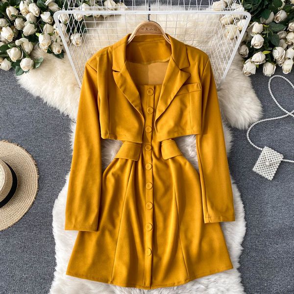 casual yellow/red/blue two piece set elegant notched collar party dresses long sleeve short coat + spaghetti strap mini dress suit female ne, White;black
casual yellow/red/blue two piece set elegant notched collar party dresses long sleeve short coat + spaghetti strap mini dress suit female ne, White;black