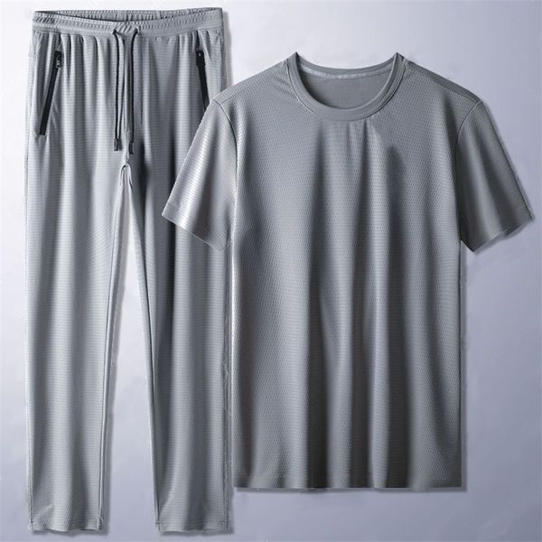 2pcs sets summer fashion thin breathable ice mens tracksuit casual t shirts and anklelength pants 5xl 210412, Gray
2pcs sets summer fashion thin breathable ice mens tracksuit casual t shirts and anklelength pants 5xl 210412, Gray