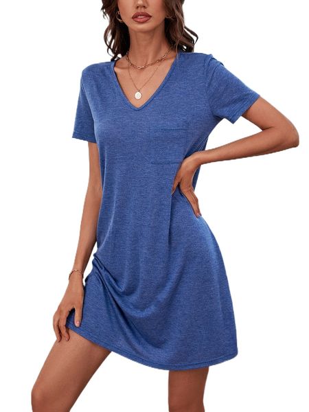 v neck pocket patched dress o12o#, Black;gray
v neck pocket patched dress o12o#, Black;gray