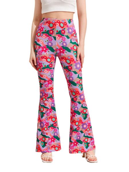 x 11cusps floral print flare leg pants p7sy#, Black;white
x 11cusps floral print flare leg pants p7sy#, Black;white