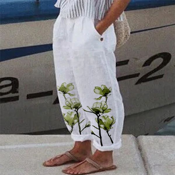 women's pants capris cotton linen elegant spring summer women pants floral 220823, Black;white
women's pants capris cotton linen elegant spring summer women pants floral 220823, Black;white