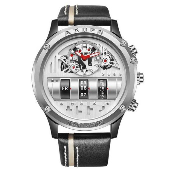 personality akdpbn unique quartz watches domic big dial leather stap mens watch creative hollow design luminous calendar male, Slivery;brown
personality akdpbn unique quartz watches domic big dial leather stap mens watch creative hollow design luminous calendar male, Slivery;brown