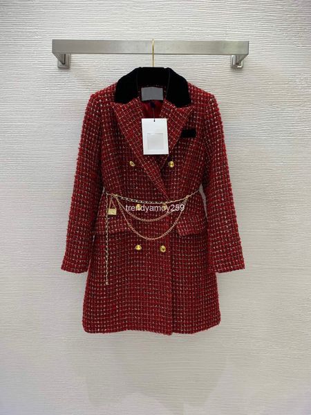 casual dresses double row gold button decoration waist closing type suit collar tweed fabric coat skirt with chain, Black;gray
casual dresses double row gold button decoration waist closing type suit collar tweed fabric coat skirt with chain, Black;gray