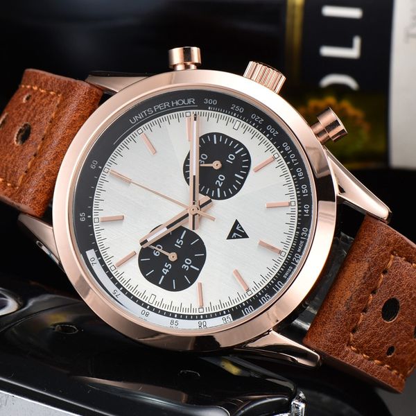 men luxury watch five stitches all dials work automatic quartz watches 1884 european brand chronograph clock fashion leather strap montre de, Slivery;brown
men luxury watch five stitches all dials work automatic quartz watches 1884 european brand chronograph clock fashion leather strap montre de, Slivery;brown