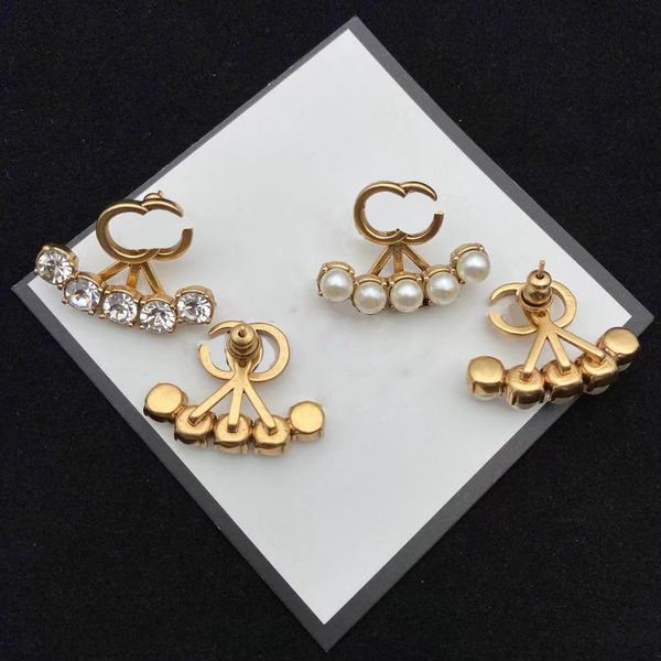 luxury designer stud fashion classic letter pearl diamond crystal earrings earring back net brass ladies birthday wedding gift couple, Golden;silver
luxury designer stud fashion classic letter pearl diamond crystal earrings earring back net brass ladies birthday wedding gift couple, Golden;silver