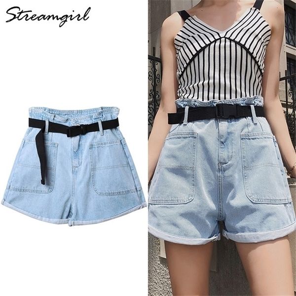 women s summer shorts denim high waisted with belt loose short jeans women denim shorts with pockets jeans short woman casual t200701, White;black
women s summer shorts denim high waisted with belt loose short jeans women denim shorts with pockets jeans short woman casual t200701, White;black