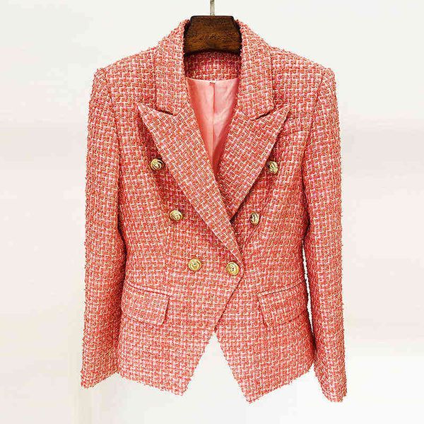 tweed blazer women 2022 autumn winter new lion head metal button double breasted slim wool suit jackets blazers j220813, White;black
tweed blazer women 2022 autumn winter new lion head metal button double breasted slim wool suit jackets blazers j220813, White;black