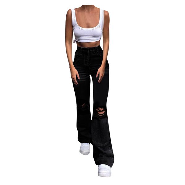 women's jeans high street y2k waist ripped denim straight pants streetwear wide leg casual loose baggy trousers, Blue
women's jeans high street y2k waist ripped denim straight pants streetwear wide leg casual loose baggy trousers, Blue