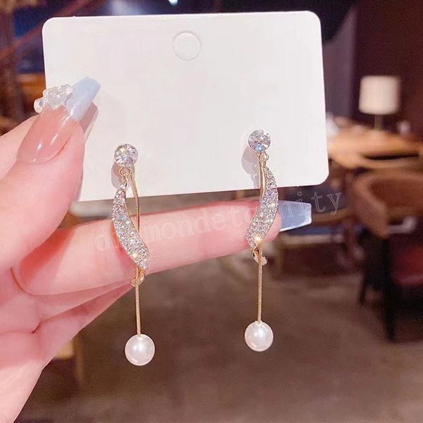 korean fashion imitation pearl dangle earrings for women luxury crystal long tassel drop earring wedding party elegant jewelry, Silver
korean fashion imitation pearl dangle earrings for women luxury crystal long tassel drop earring wedding party elegant jewelry, Silver