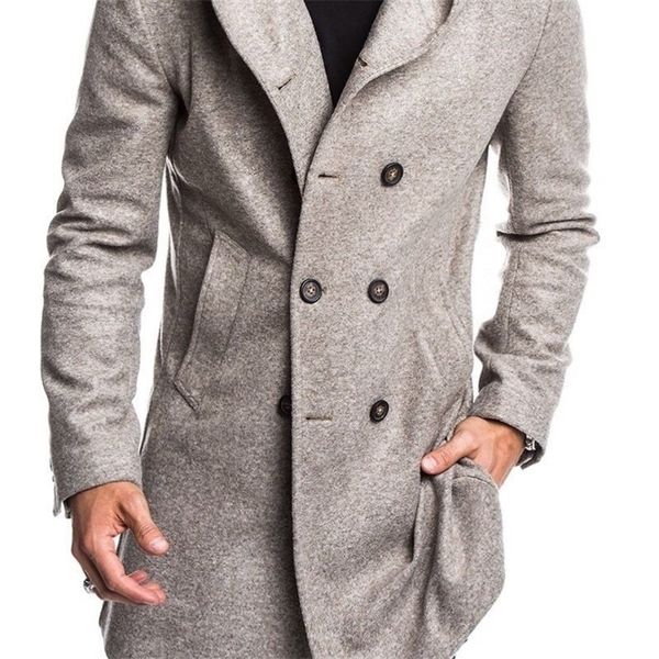 zogaa autumn winter men's coats long woolen trench coat fashion brand casual button pockets hooded overcoat men outwear 201128, Black;brown
zogaa autumn winter men's coats long woolen trench coat fashion brand casual button pockets hooded overcoat men outwear 201128, Black;brown