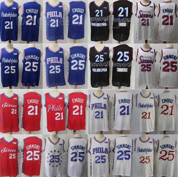 men basketball joel embiid jersey 21 ben simmons 25 finished edition all stitching blue white red black team color quality, Black;red
men basketball joel embiid jersey 21 ben simmons 25 finished edition all stitching blue white red black team color quality, Black;red