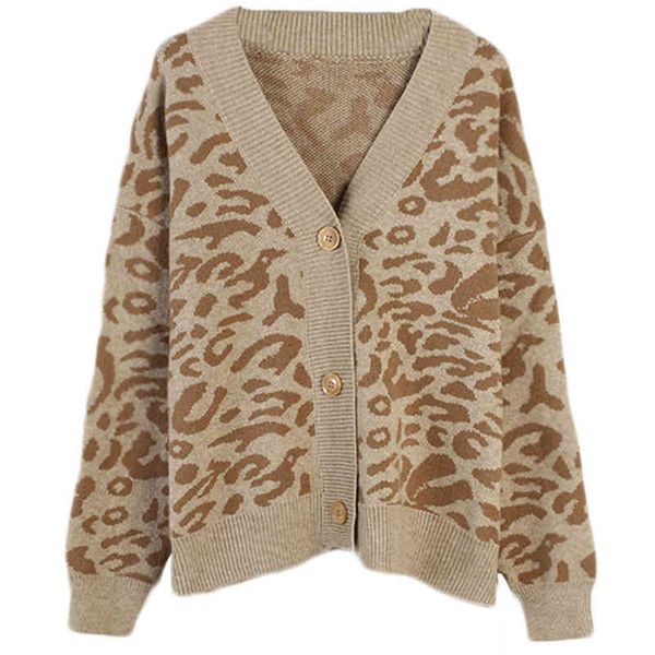 women's sweaters sweater women wear spring and autumn long sleeved leopard print v-neck single breasted loose knit cardigan women', White;black
women's sweaters sweater women wear spring and autumn long sleeved leopard print v-neck single breasted loose knit cardigan women', White;black