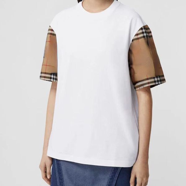 bb designer t shirt checkered stitching burbe short sleeved t-shirt men and women summer cotton sweatshirt round neck loose casual shirts, White;black
bb designer t shirt checkered stitching burbe short sleeved t-shirt men and women summer cotton sweatshirt round neck loose casual shirts, White;black