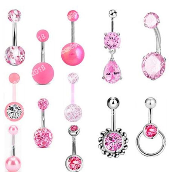 pink set zircon acrylic belly button ring lote fashion steel belly piercing navel ring jewelry new arrival, Silver
pink set zircon acrylic belly button ring lote fashion steel belly piercing navel ring jewelry new arrival, Silver